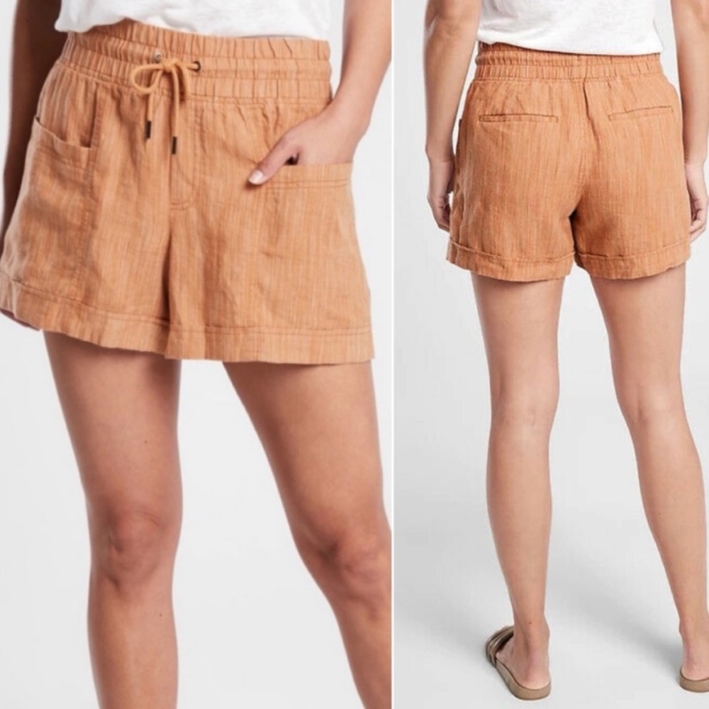 NWOT ATHLETA Cabo Linen Textured 4” Short